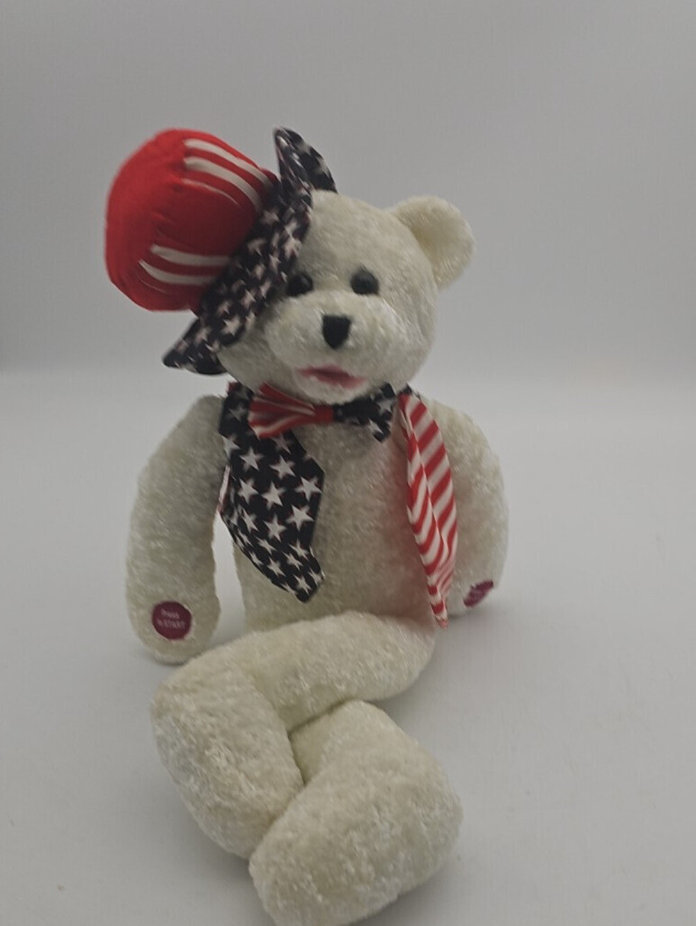 PBC Chantilly Lane 16" Uncle George Patriotic Singing Plush Bear Sings Works